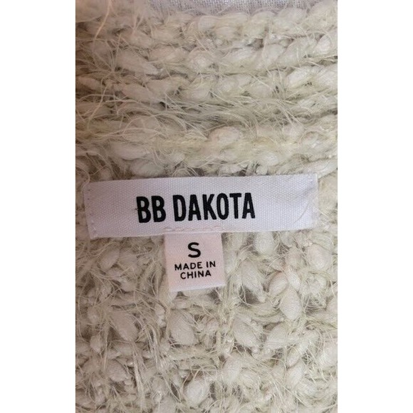 BB‎ Dakota Womens Cardigan Sweater Open Front Knit Beige Small S - Picture 2 of 6